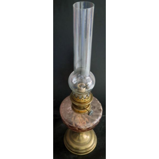 Lampe à pétrole ancienne hauteur 52 cm base 12,8  cm de diamètre