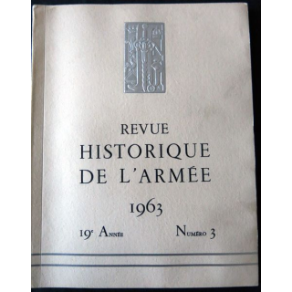 Revue historique de l'armée - 19° année N°3 - août 1963 - insigne  Drago sur la couverture