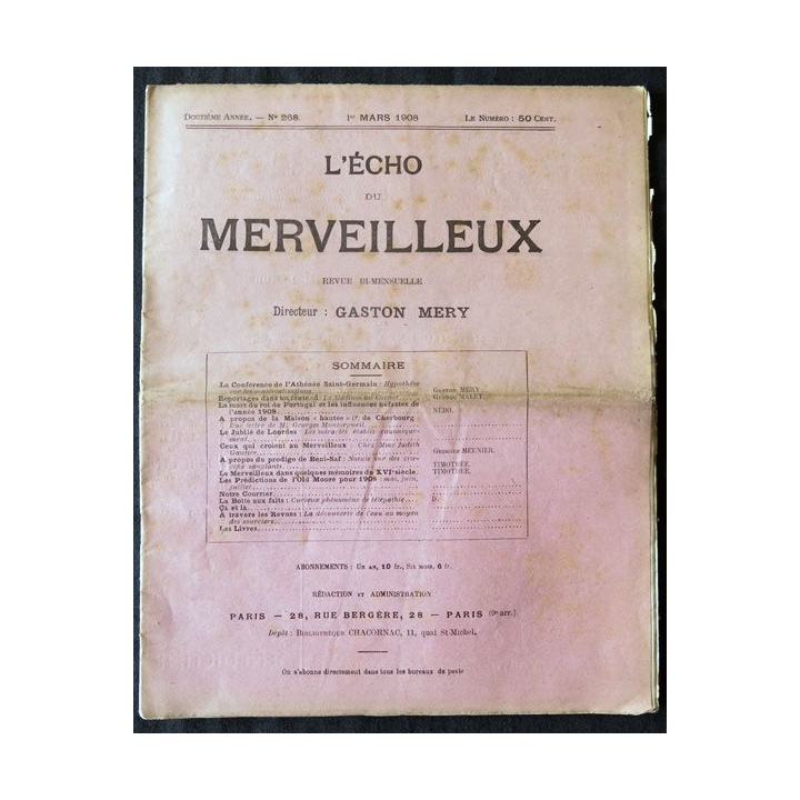 L'écho du merveilleux 12° année N° 268 du 1° mars 1908