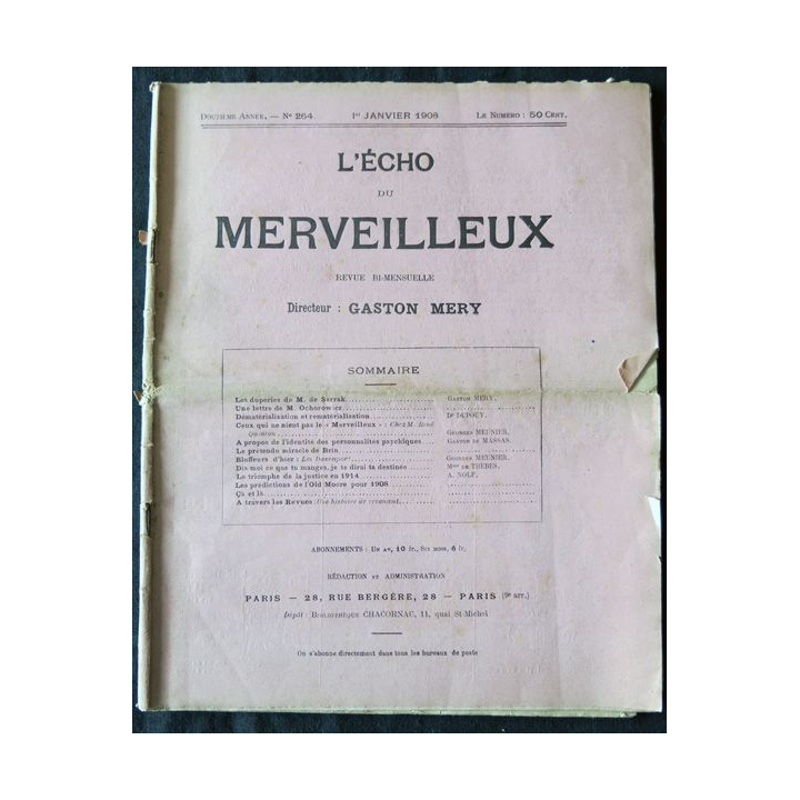 L'écho du merveilleux 12° année N° 264 du 1° Janvier 1908