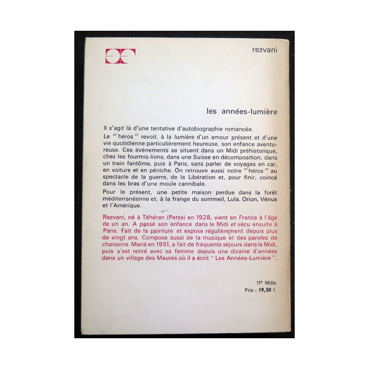 Les Années-lumière de Rezvani Flammarion 1967