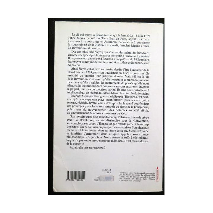 Sieyes La clé de la Révolution française de Jean-Denis Bredin aux éditions de Fallois