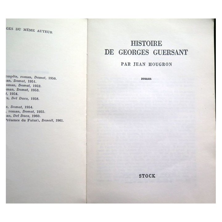 Histoire de Georges Guettant par Jean Hougron Stock