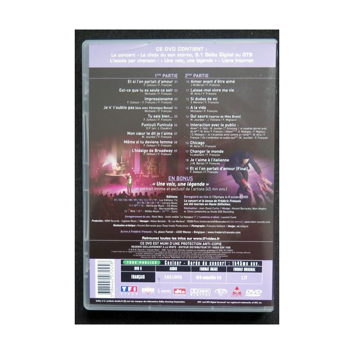 DVD : Frédéric François à l'Olympia 2005