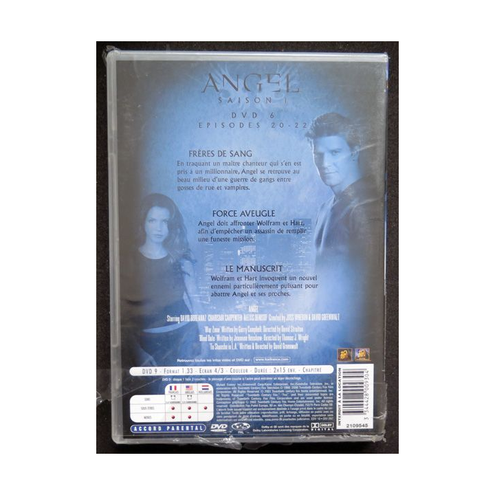 DVD : Angel Saison 1 DVD 6 épisodes 20-22