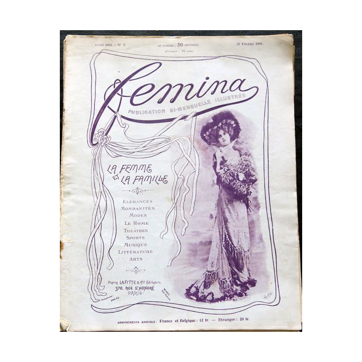 Publication Femina N° 2 du 15 février 1901. La femme et la famille.