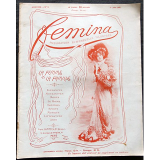Publication Femina N° 9 du 1° juin 1901. La femme et la famille aux éditions Pierre Lafitte & Cie Paris
