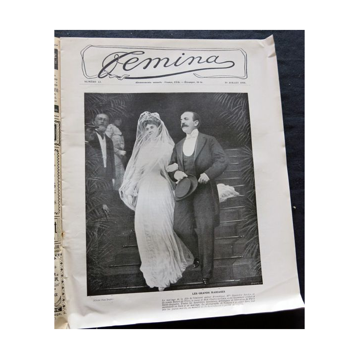 Publication Femina N° 12 du 15 juillet 1901. La femme et la famille aux éditions Pierre Lafitte & Cie Paris