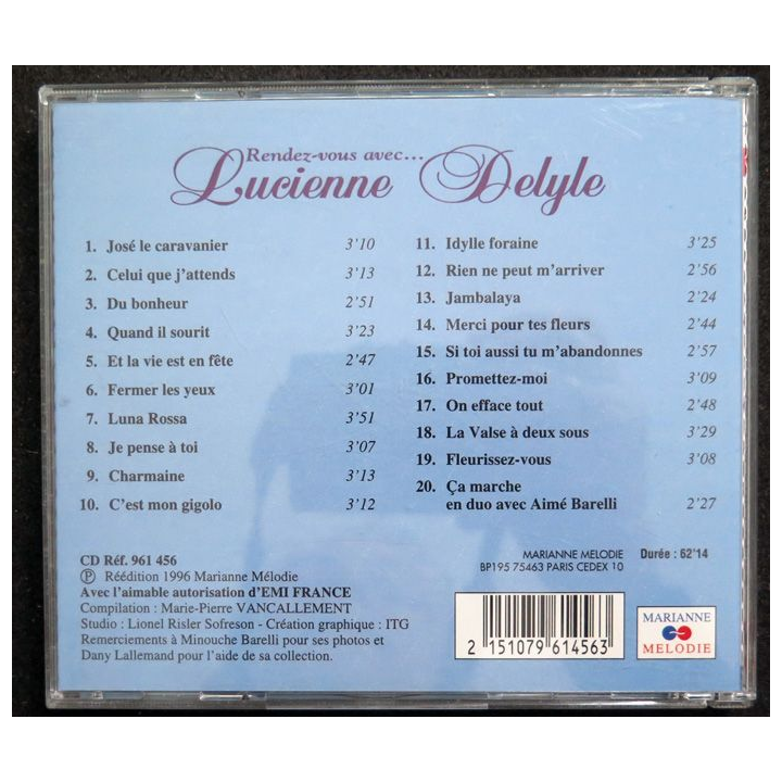 CD : Rendez-vous avec Lucienne Delyle vol 2 Luna Rossa ...