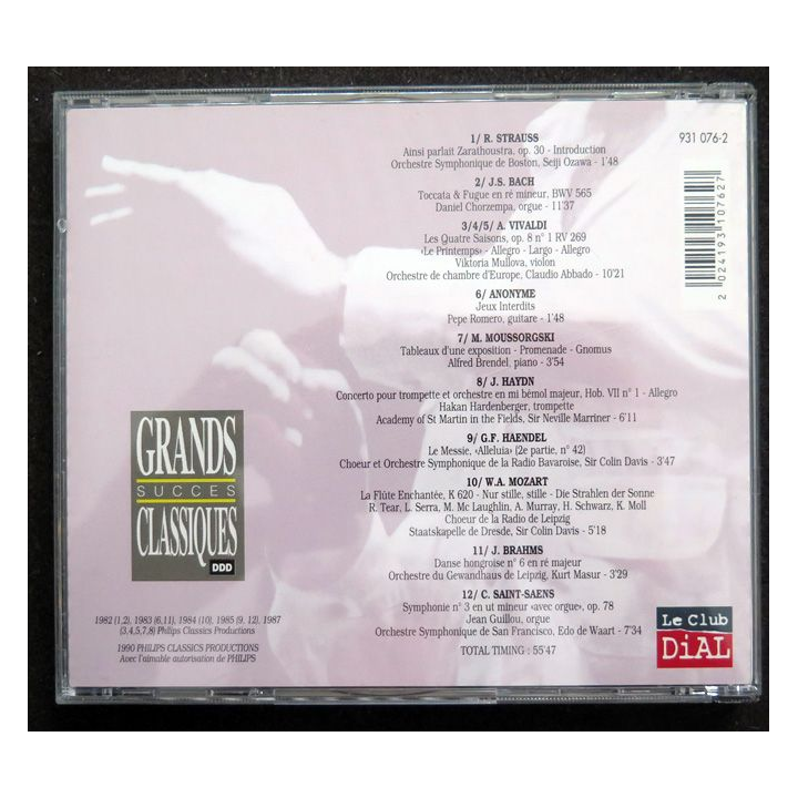 DISQUE CD : Grands succès classiques Strauss Bach Vivaldi Moussorgski