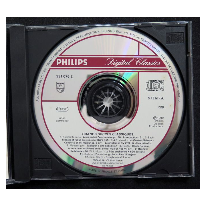 DISQUE CD : Grands succès classiques Strauss Bach Vivaldi Moussorgski