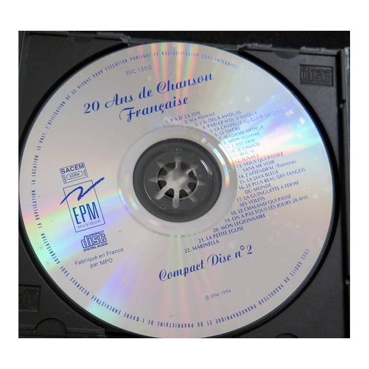 3 DISQUES CD : 20 Ans de Chanson française 66 Grands succès inoubliables 3 CD