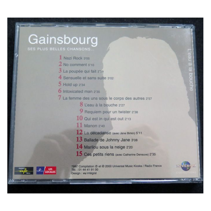 DISQUE CD : Gainsbourg ses plus belles chansons vol 4