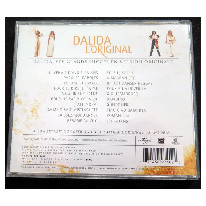 DISQUE CD : Dalida l'original 15 ans déjà 