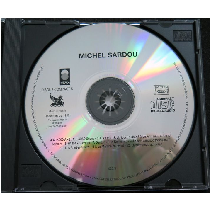 DISQUE CD : Michel Sardou Disque compact 5 J'ai 2000 ans
