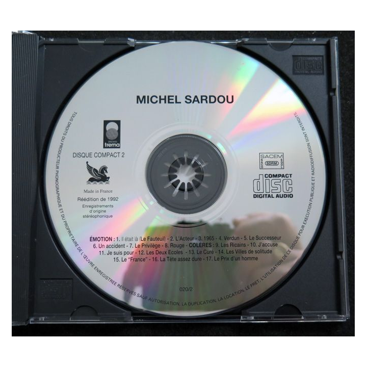 DISQUE CD : Michel Sardou Disque compact 2 émotion
