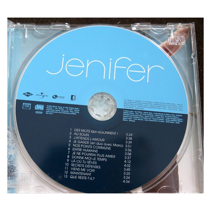 DISQUE CD : Jenifer des mots qui résonnent ....