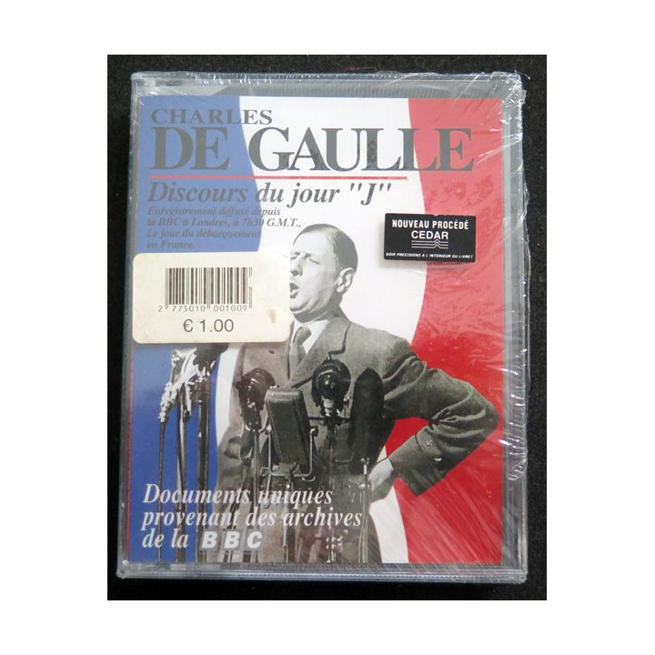 K7 Audio  : Charles De Gaulle discours du Jour " J " neuve