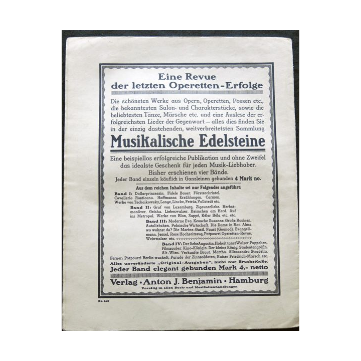 Publication Musikalifches Universum N° 1690 - Parsifal de  Richard Wagner. Anton J. Benjamin Hambourg