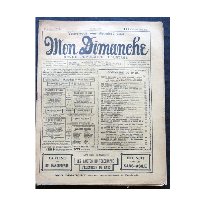Revue populaire illustrée Mon dimanche 3° année N° 25 du 24 mai 1903
