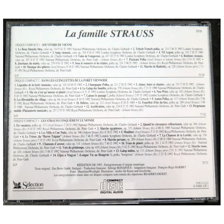 3 DISQUES CD : Inoubliables chefs d'oeuvre la Famille Strauss