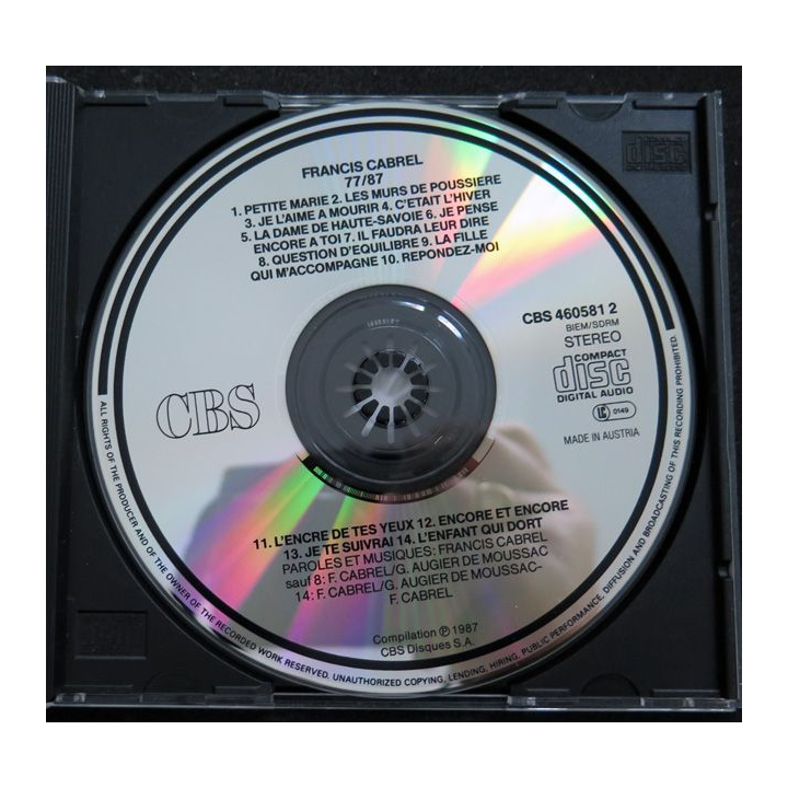 DISQUE CD : Cabrel 77 - 87