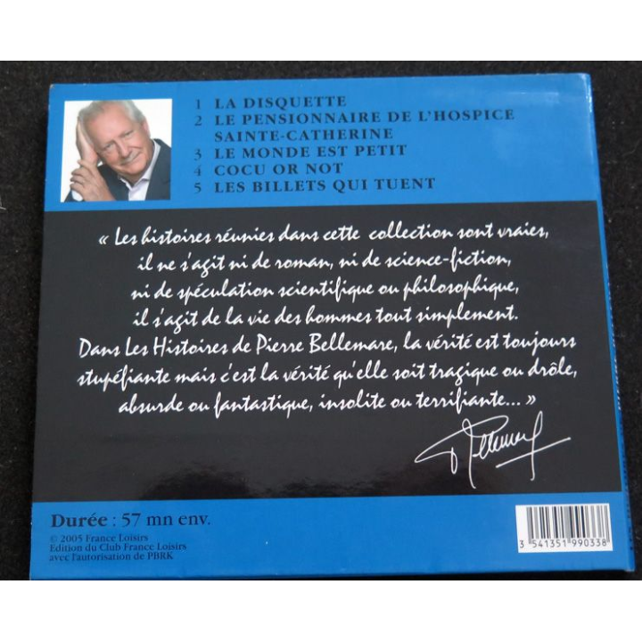 DISQUE CD : Les Histoires de Pierre Bellemare "les billets qui tuent" et 4 autres histoires
