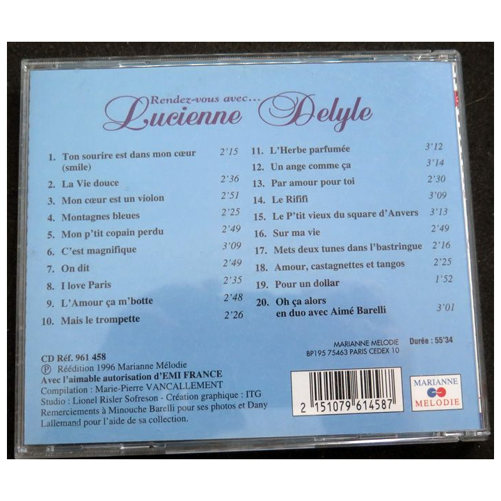 DISQUE CD : Rendez-vous avec Lucienne Delyle vol 4 Mon coeur est un violon... 