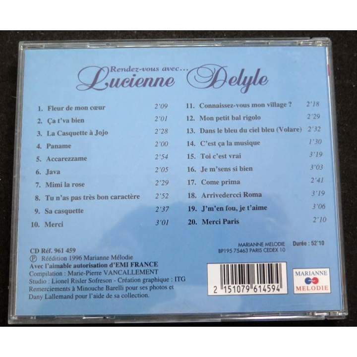 DISQUE CD : Rendez-vous avec Lucienne Delyle vol 5 Java, Mimi la Rose ...