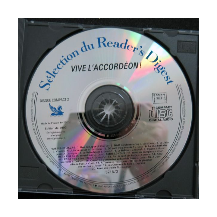 DISQUE CD : Vive l'Accordéon disque compact 2 Valses et java
