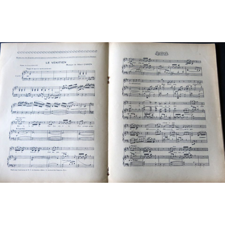 Album Musica sommaire N° 54 de mars 1907 aux Editions Pierre Lafitte & Cie Editeurs