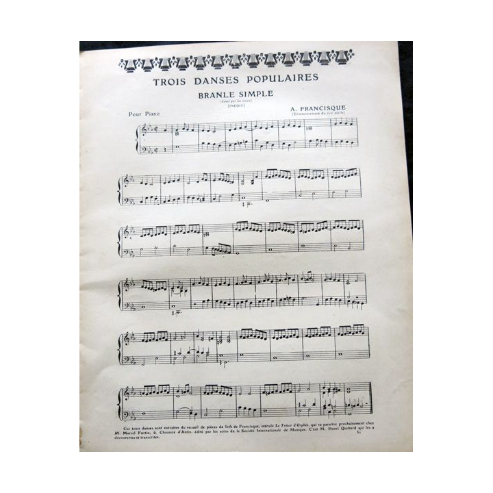 Album Musica sommaire N° 51 de décembre 1906 aux Editions Pierre Lafitte & Cie Editeurs