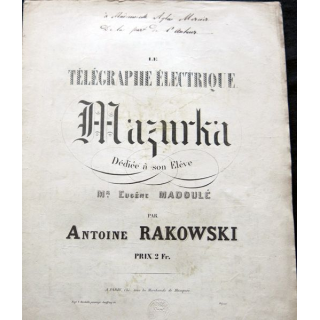 Le Télégraphe électrique Mazurka par Antoine Rakowski, Imprimerie V. Berdalle