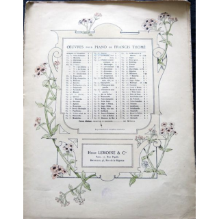 Œuvre pour piano de Francis Thomé aux Editions Henry Lemoine et Cie