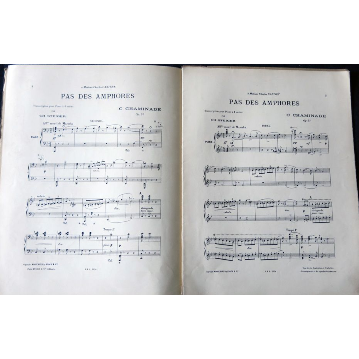 Pas des Amphores pour piano par C. Cheminade aux Editions Enoch & Cie Paris