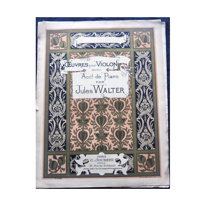 Œuvre pour violon avec Acc. de piano par Jules Walter aux Editions C. Joubert Editeur