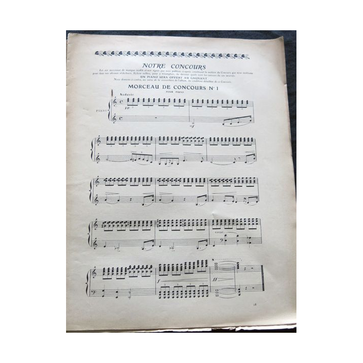 Supplément N° 28 au N° de Musica de janvier 1905 aux Editions Pierre Lafitte & Cie Editeurs