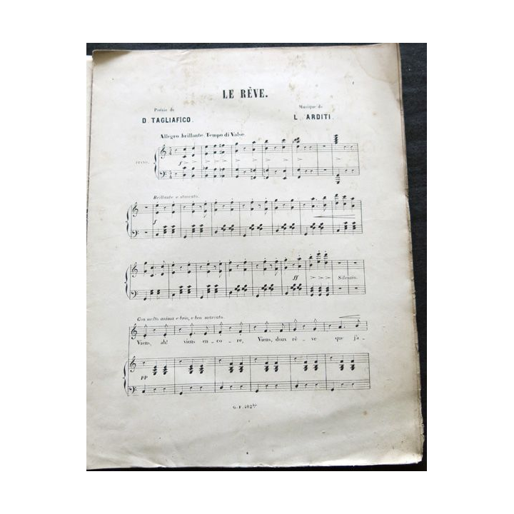 Il Bacio par Melle Piccolomini, Musique de L. Arditi aux Editions Faxland Editeurs