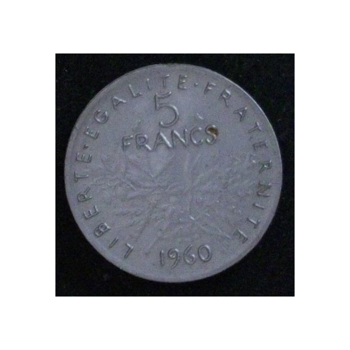 PIECE DE 5 FRANCS 1960 EN PLASTIQUE (JEUX MARCHANDS)
