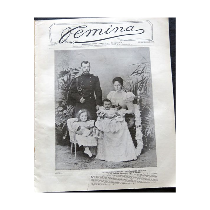 Publication Femina N° 16 du 15 septembre 1901. La femme et la famille aux éditions Pierre Lafitte & Cie Paris