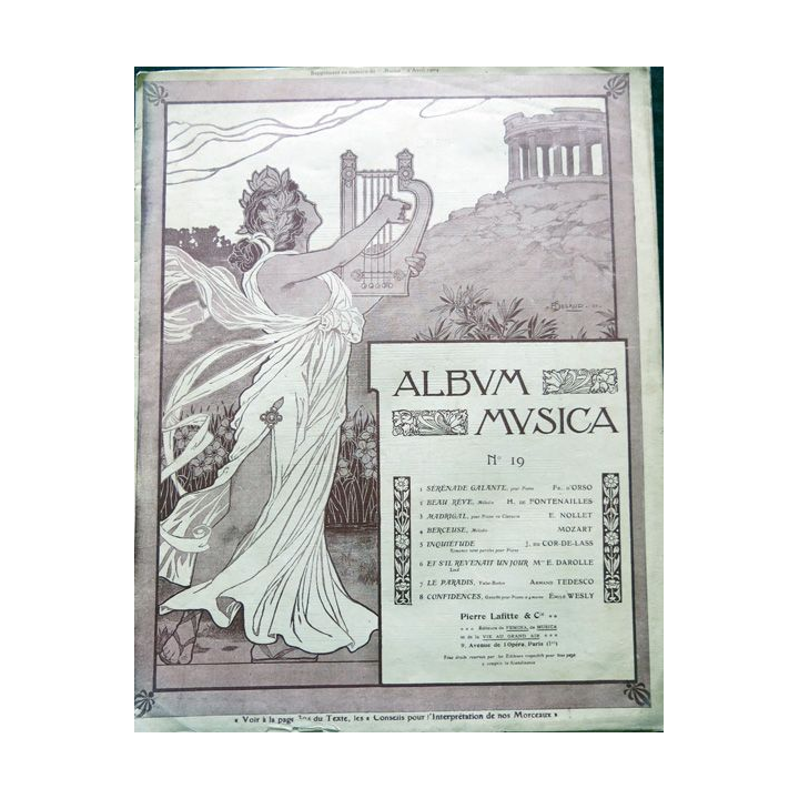Album Musica N° 19 de avril 1904 aux Editions Pierre Lafitte & Cie Editeurs