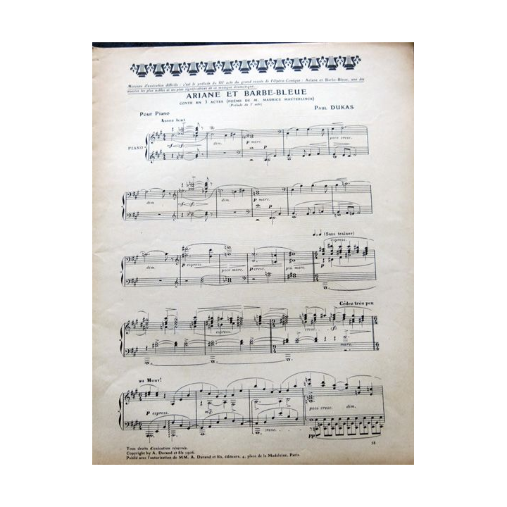 Album Musica sommaire N° 58 de juillet 1907 aux Editions Pierre Lafitte & Cie Editeurs