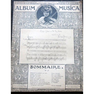 Album Musica sommaire N° 75 de décembre 1908 aux Editions Pierre Lafitte & Cie Editeurs