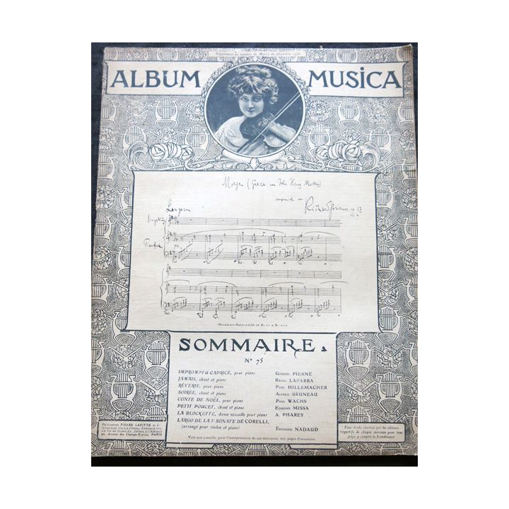 Album Musica sommaire N° 75 de décembre 1908 aux Editions Pierre Lafitte & Cie Editeurs