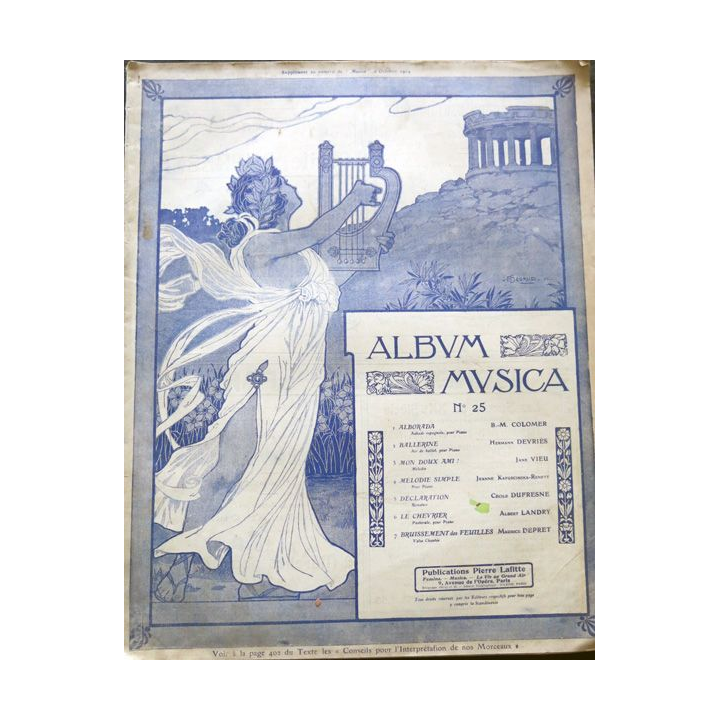 lbum Musica N° 25 de octobre 1904 aux Editions Pierre Lafitte & Cie Editeurs