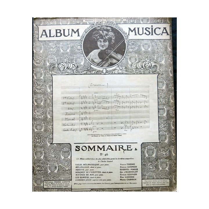 Album Musica sommaire N° 46 de juillet 1906 aux Editions Pierre Lafitte & Cie Editeurs