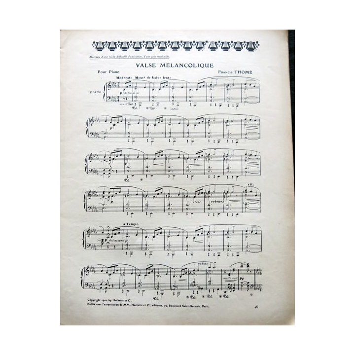 Album Musica sommaire N° 46 de juillet 1906 aux Editions Pierre Lafitte & Cie Editeurs