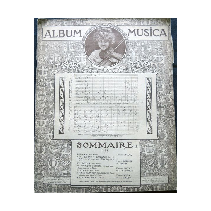 Album Musica sommaire N° 35 de août 1905 aux Editions Pierre Lafitte & Cie Editeurs