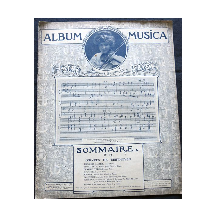 Album Musica sommaire N° 32 de mai 1905 aux Editions Pierre Lafitte & Cie Editeurs