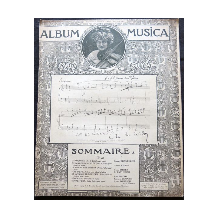 Album Musica sommaire N° 41 de février 1906 aux Editions Pierre Lafitte & Cie Editeurs
